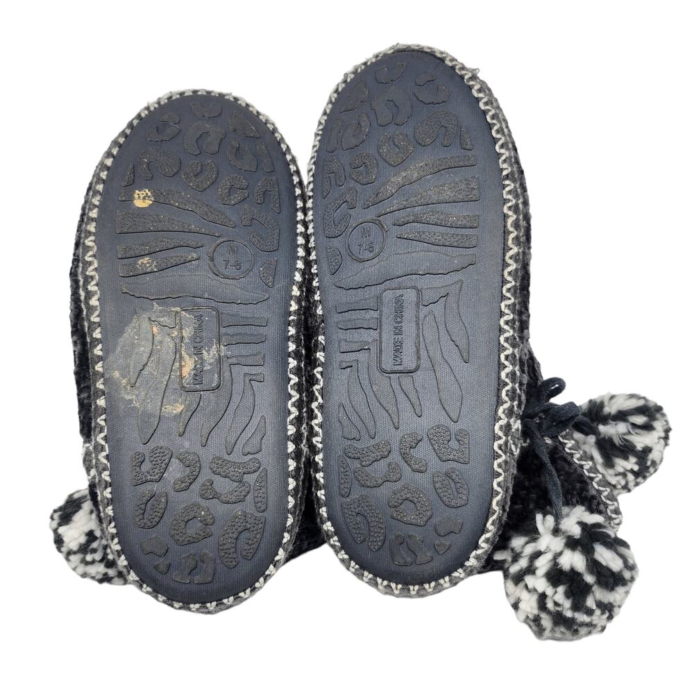 Apres Ski Cabincore Slippers Womens 7 Cozincore Hygge Pom Pom Fuzzy Soft Bootie - Picture 8 of 9